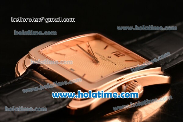 Vacheron Constantin Historiques Toledo Miyota Quartz Rose Gold Case with Stick Markers and Champagne Dial - Click Image to Close